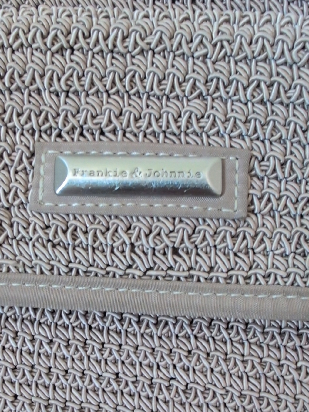 Frankie & Johnnie Tan Crochet Knit Crossbody Shoulder Bag Vintage Y2K - Picture 5 of 15